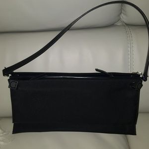 Salvatore Ferragamo Black Canvas Hobo Handbag Auth